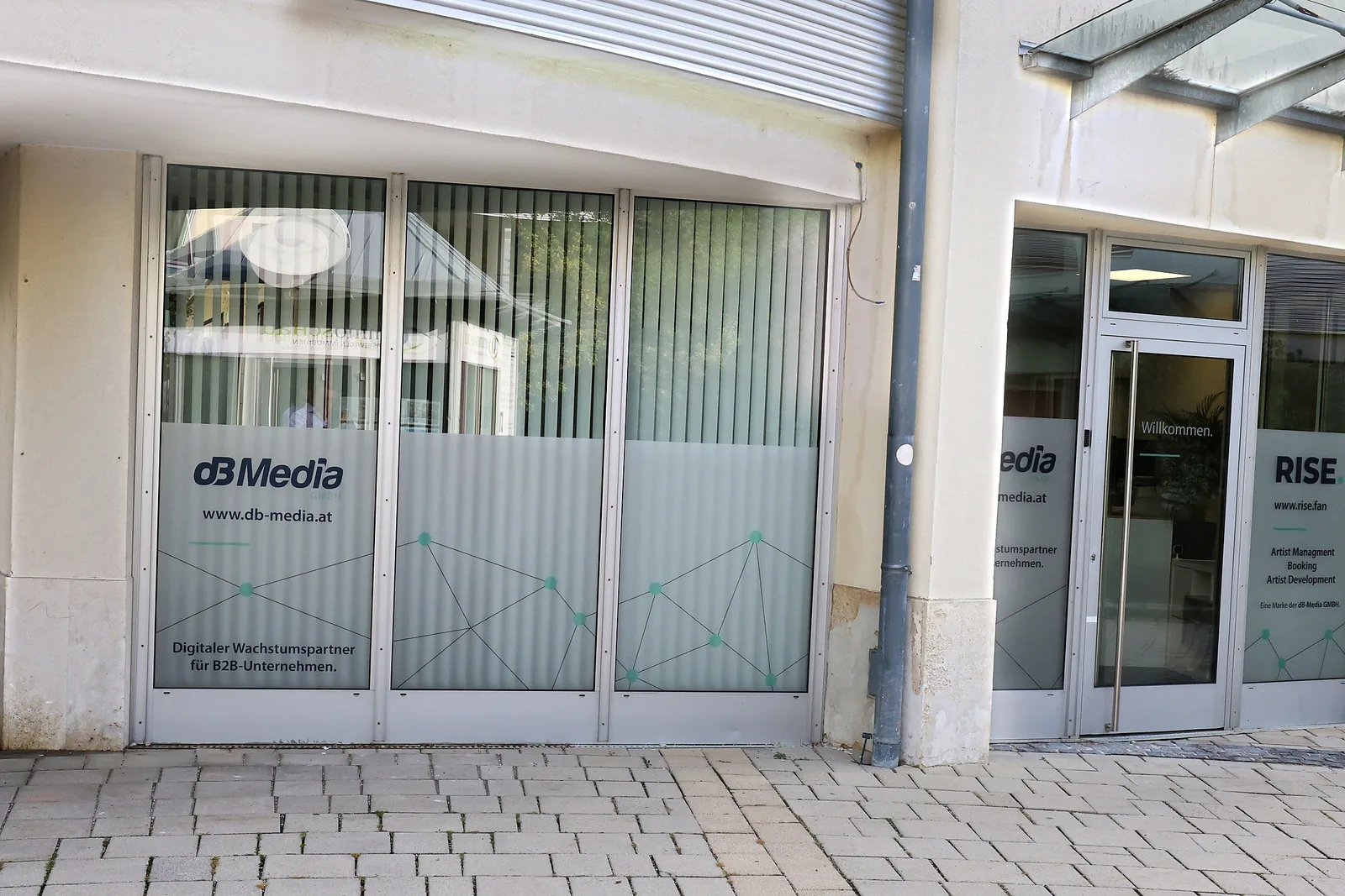 Außenansicht des Büros von dB-Media in der Beethovengasse in Baden